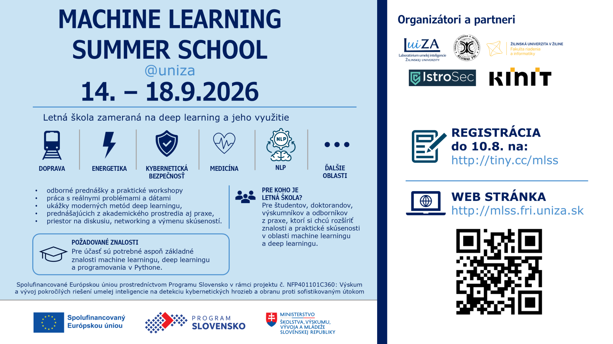 Machine Learning Summer School @UNIZA 2026