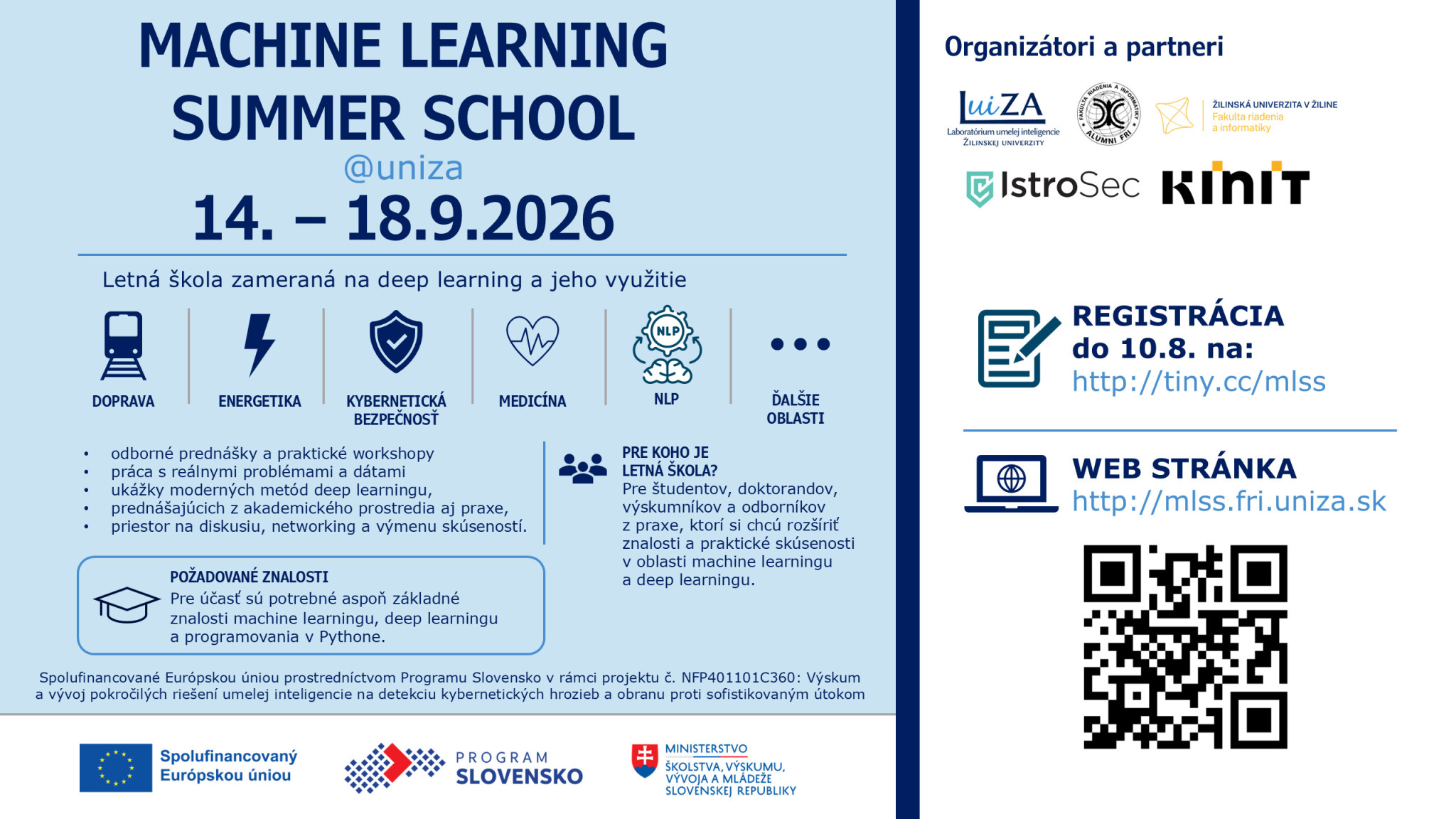 Machine Learning Summer School @UNIZA 2026