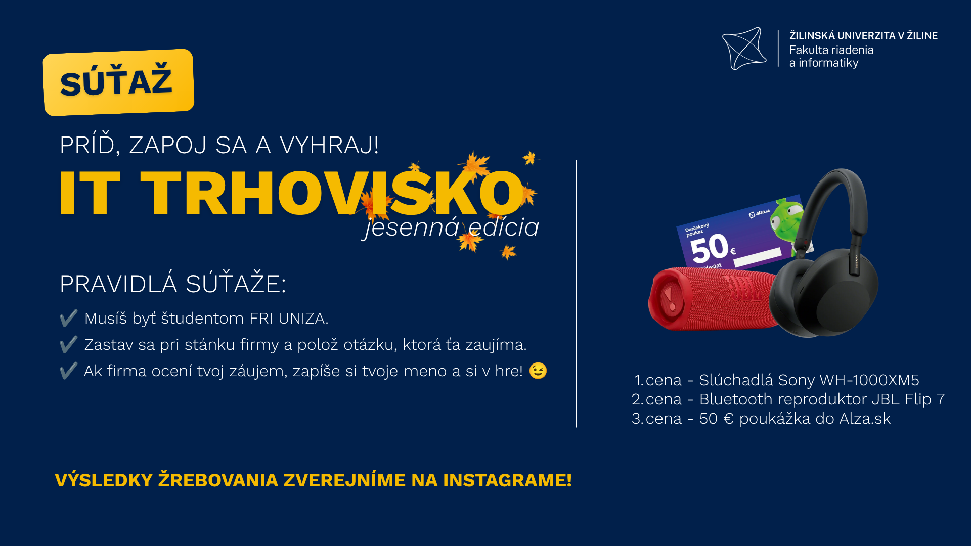 Pozvánka na obľúbený fakultný veľtrh príležitostí IT TRHOVISKO 2026 spojený so súťažou o atraktívne ceny